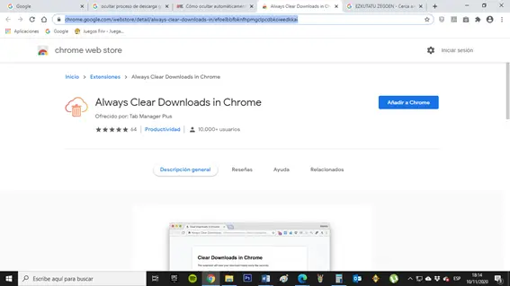 Cómo eliminar barra de descargas