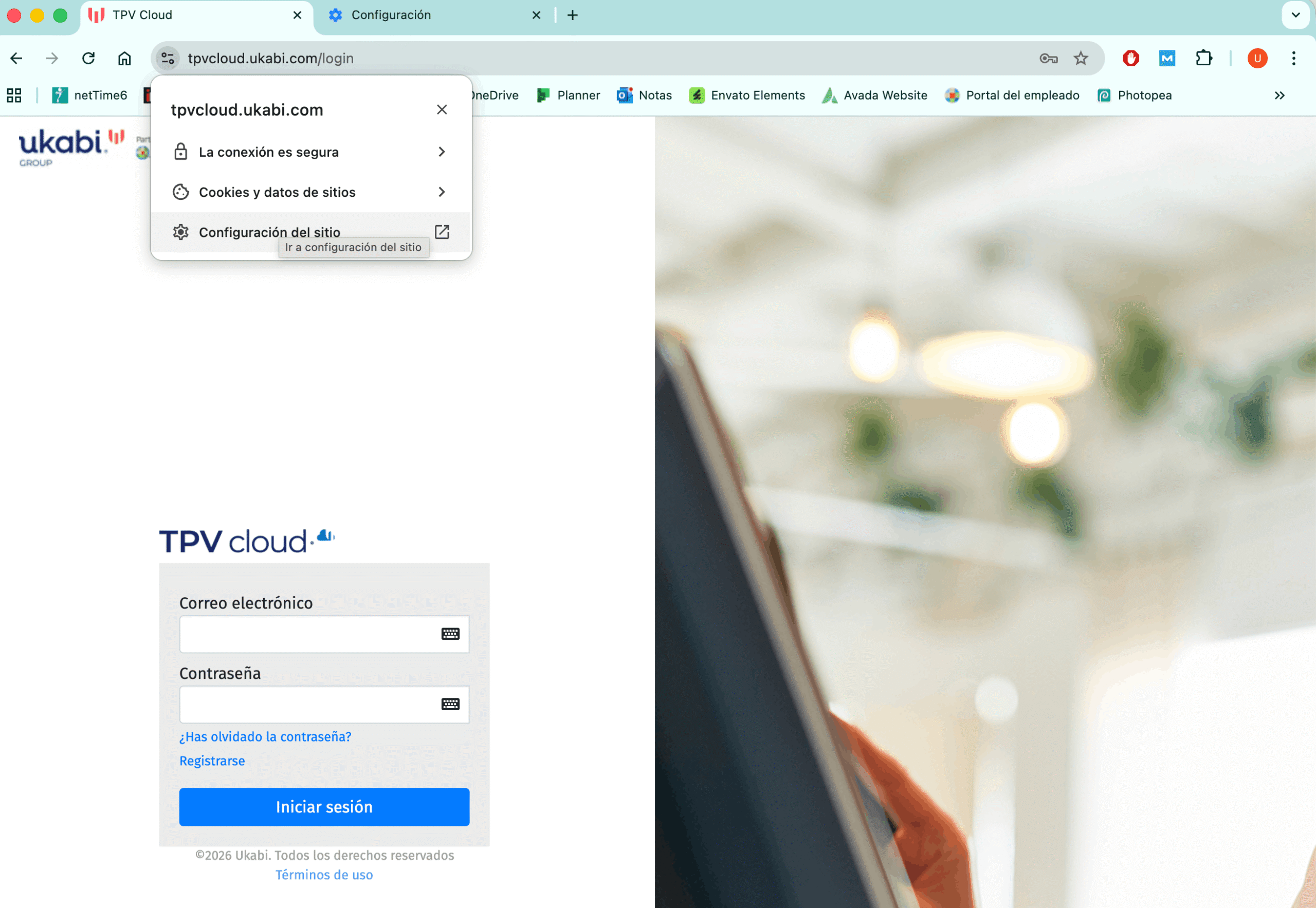 Otorgar permisos desde icono configuración