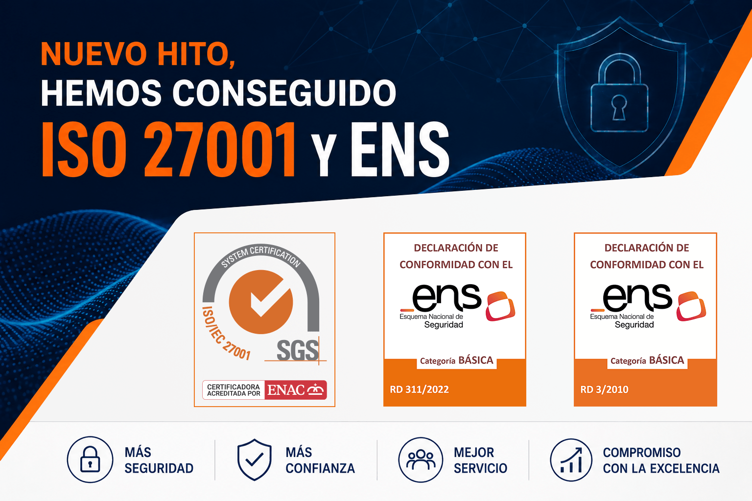 Hemos obtenido ISO 27001 y ENS